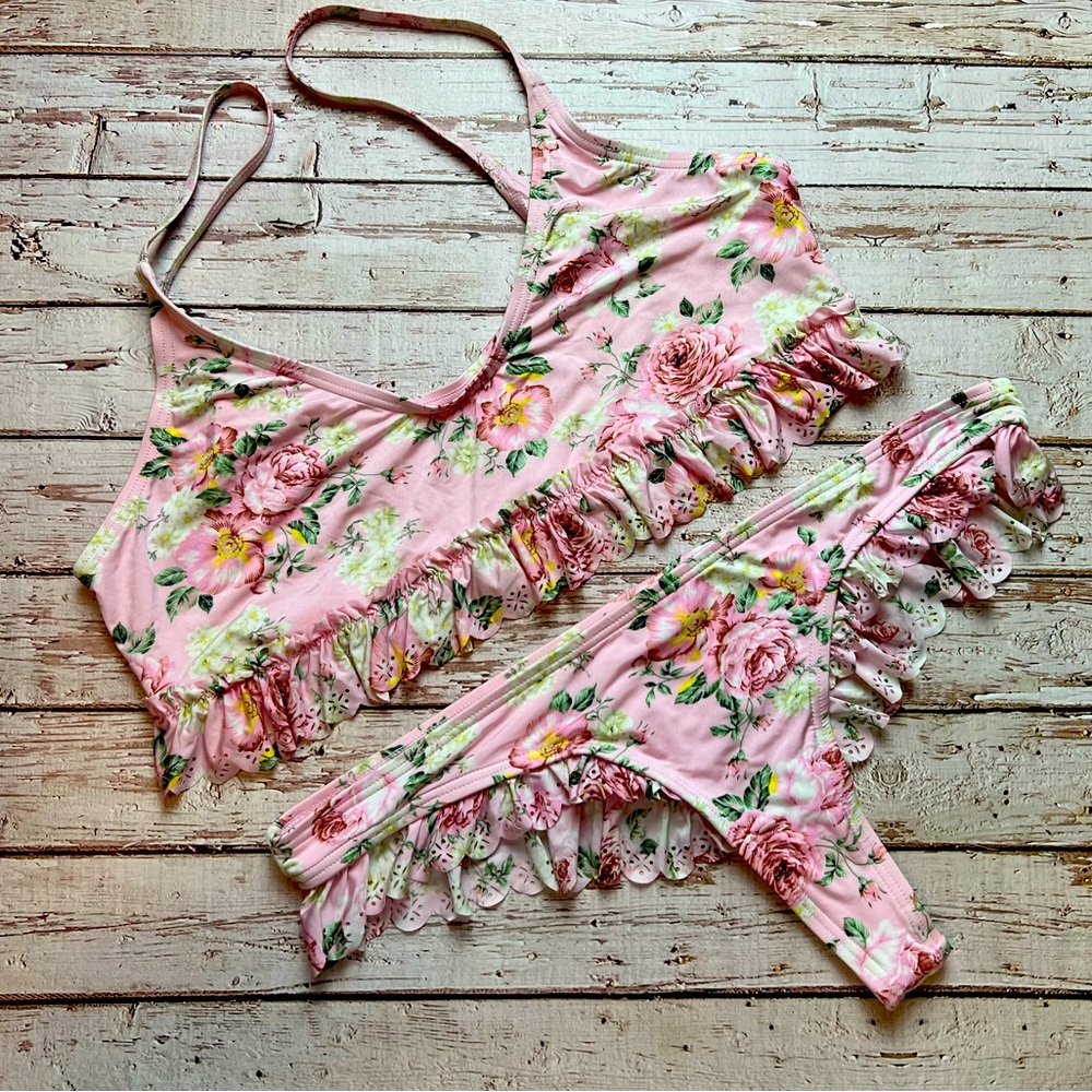 White Sands Floral Bikini L